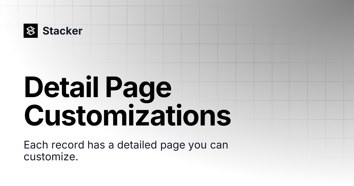 Detail Page Customizations | Stacker