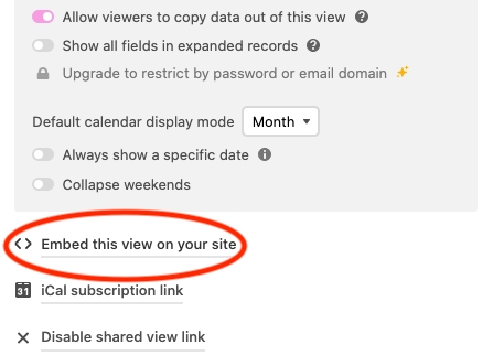 Airtable embed